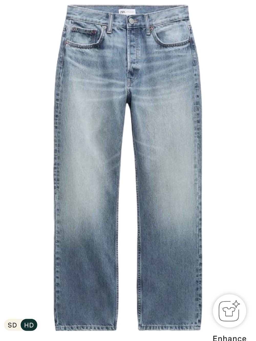 Zara Straight Leg Jeans in Light Blue Wash